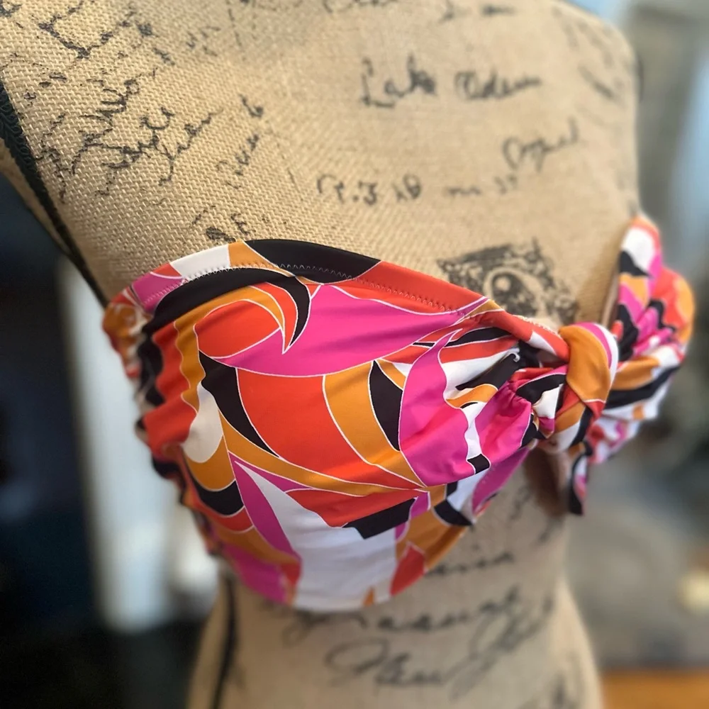 🐣NWT Shade & Shore Multicolor Strapless Bikini Top w/ Removable straps - Picture 4 of 10